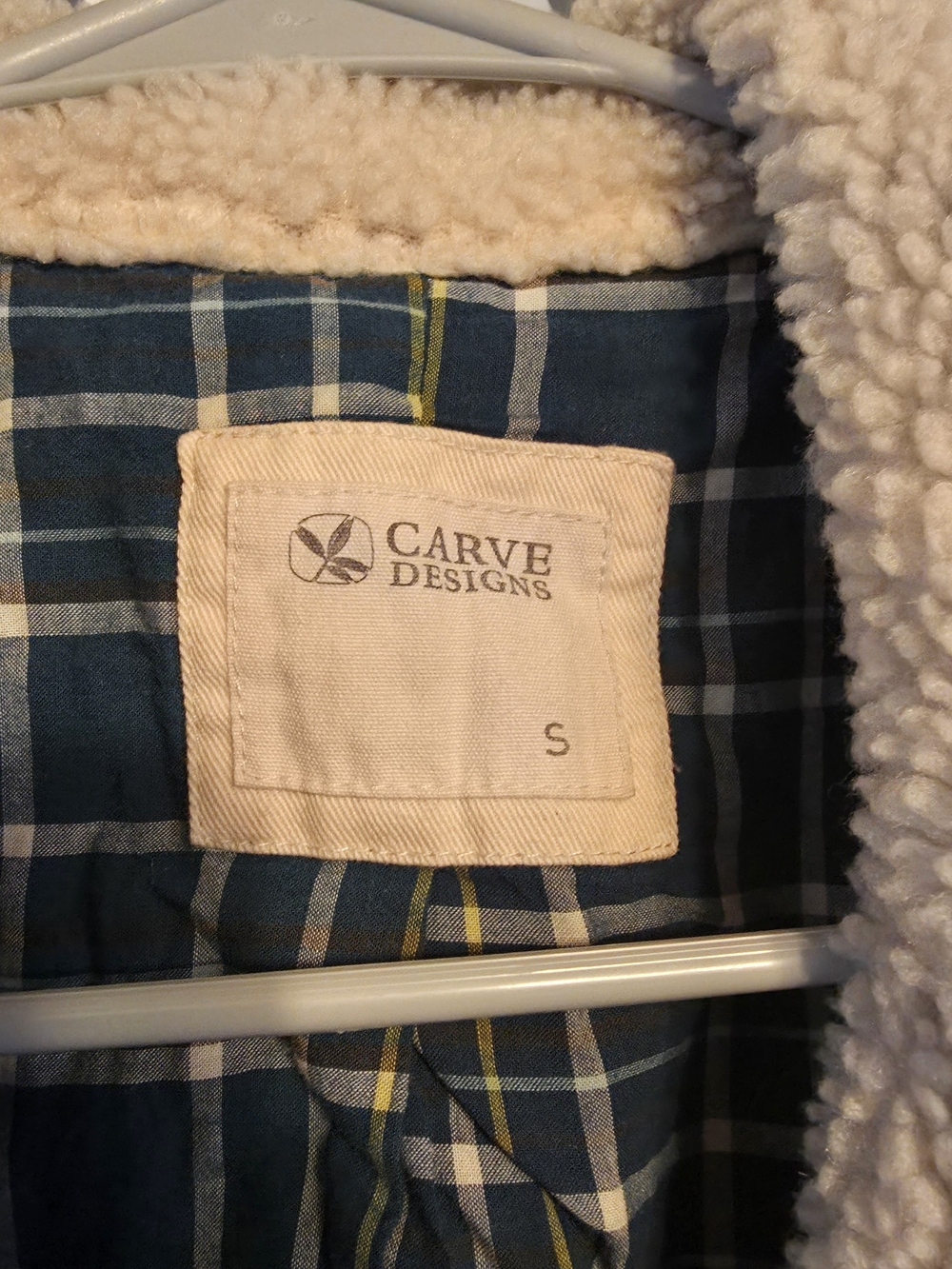 Carve Designs Womens Sherpa-Lined Field Jacket - Olive with Cream Trim - Picture 3 of 3